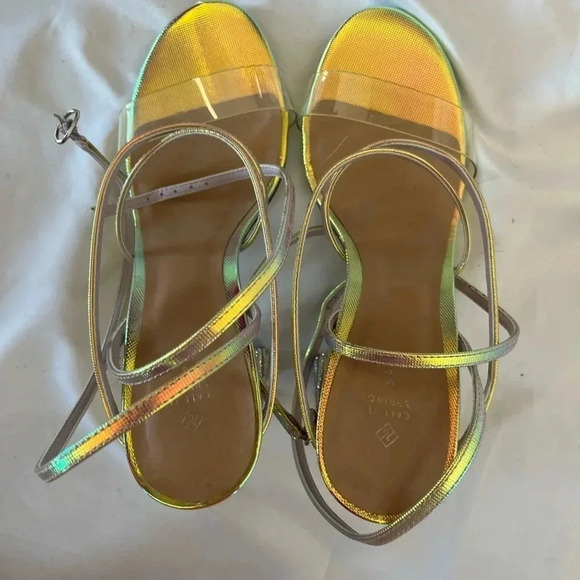 Call it spring rhinestone gold block heels size 8 - Picture 5 of 6